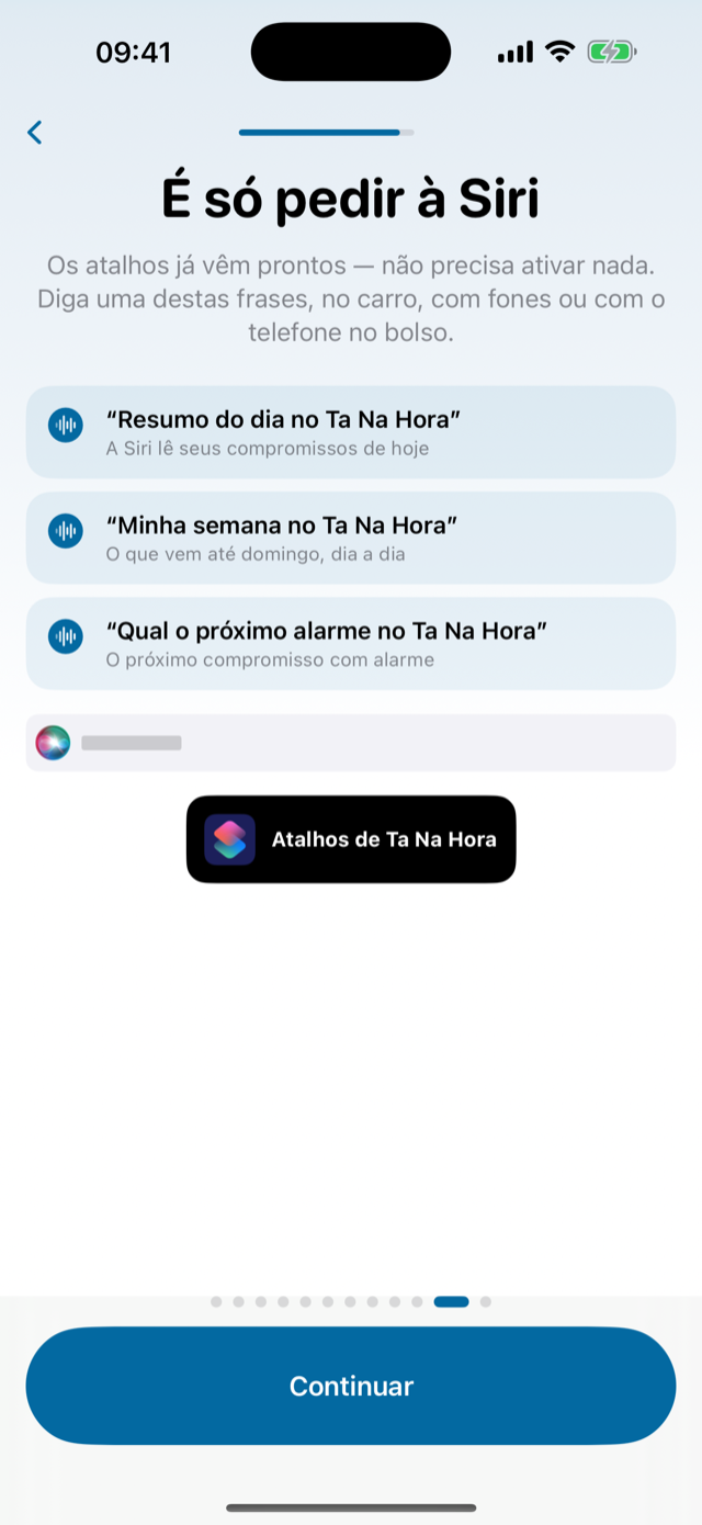 Atalhos prontos da Siri